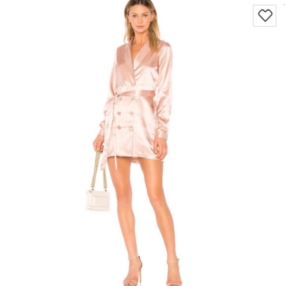 L'Academie Satin Double Breasted Blazer Mini Dress Like New